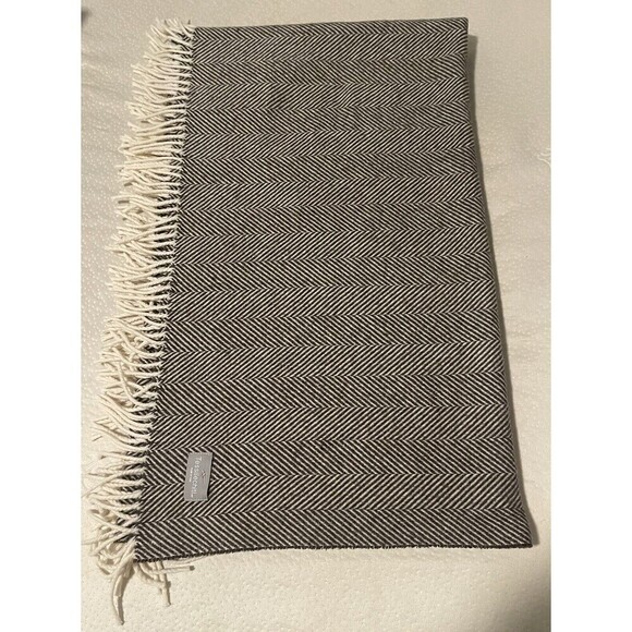 Tessilechiti Fringe Blanket Throw Brown Beige Stripe Made in Italy - Picture 4 of 5
